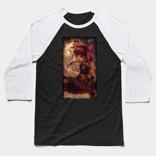 Annie Mosaic Portrait 1 Baseball T-Shirt by nowtfancy